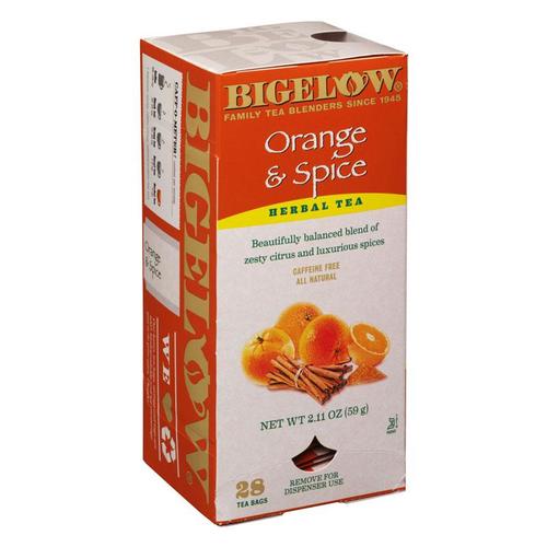 BIGELOW 398 BIGELOW ORANGE AND SPICE HERBAL TEA 28 BAGS (6BX/CS)